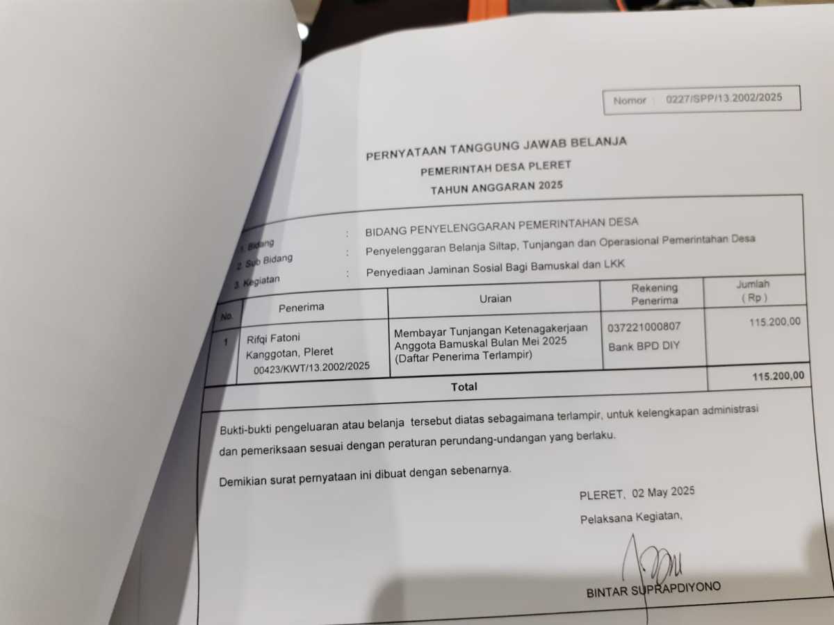 Verifikasi pengajuan SPP untuk membayar tunjangan ketenagakerjaan bamuskal Verifikasi pengajuan SPP untuk membayar tunjangan ketenagakerjaan bamuskal