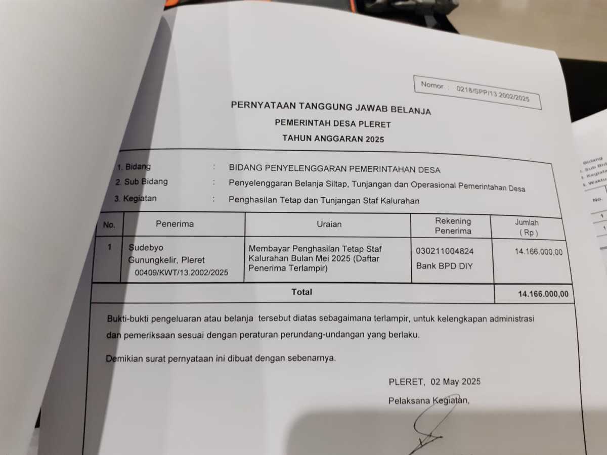 Verifikasi pengajuan spp untuk membayar penghasilan tetap staf kalurahan Verifikasi pengajuan spp untuk membayar penghasilan tetap staf kalurahan