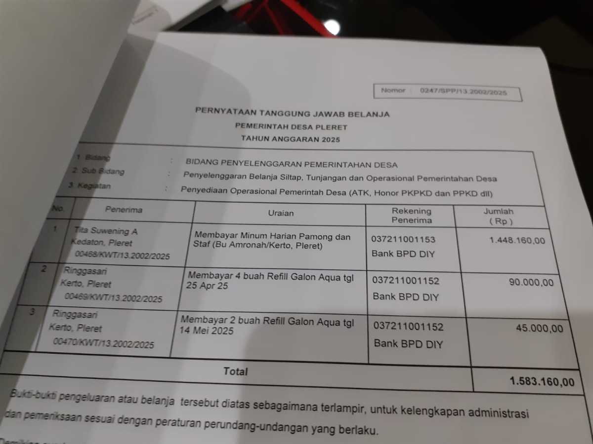 Verifikasi Pengajuan SPP untuk membayar penyediaan operasional pemerintah desa Verifikasi Pengajuan SPP untuk membayar penyediaan operasional pemerintah desa