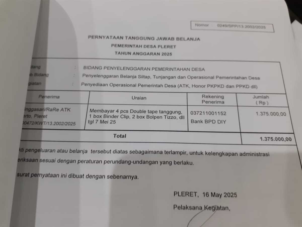 Verifikasi Pengajuan SPP untuk Membayar Kegiatan Penyediaan Operasional Pemerintah Desa Verifikasi Pengajuan SPP untuk Membayar Kegiatan Penyediaan Operasional Pemerintah Desa