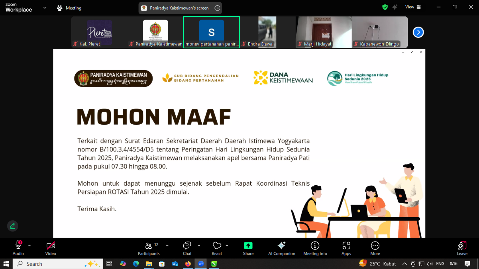 Persiapan Zoom Meeting Rapat koordinasi teknis persiapan ROTASI tahun 2025 Persiapan Zoom Meeting Rapat koordinasi teknis persiapan ROTASI tahun 2025