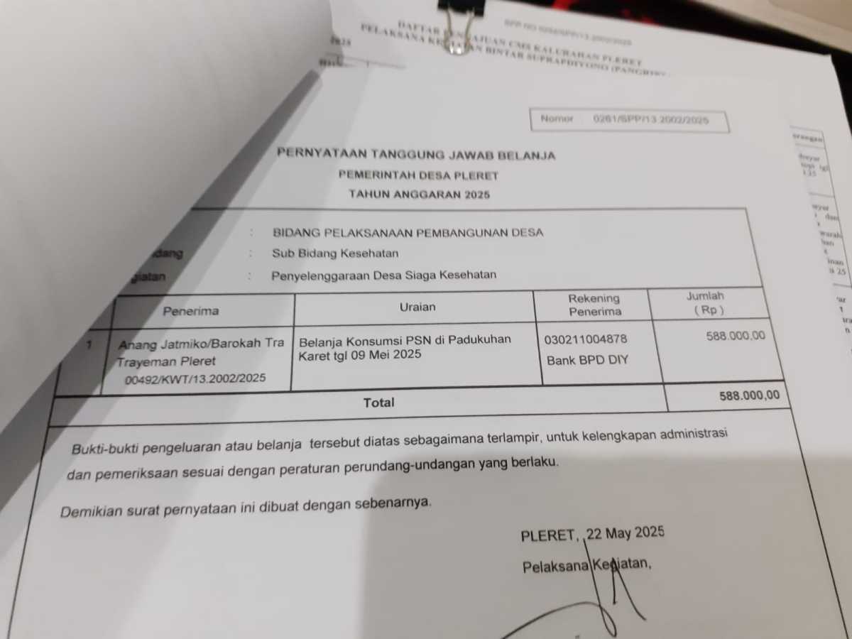 Verifikasi pengajuan spp untuk membayar kegiatan PSN di PAdukuhan KAret Verifikasi pengajuan spp untuk membayar kegiatan PSN di PAdukuhan KAret