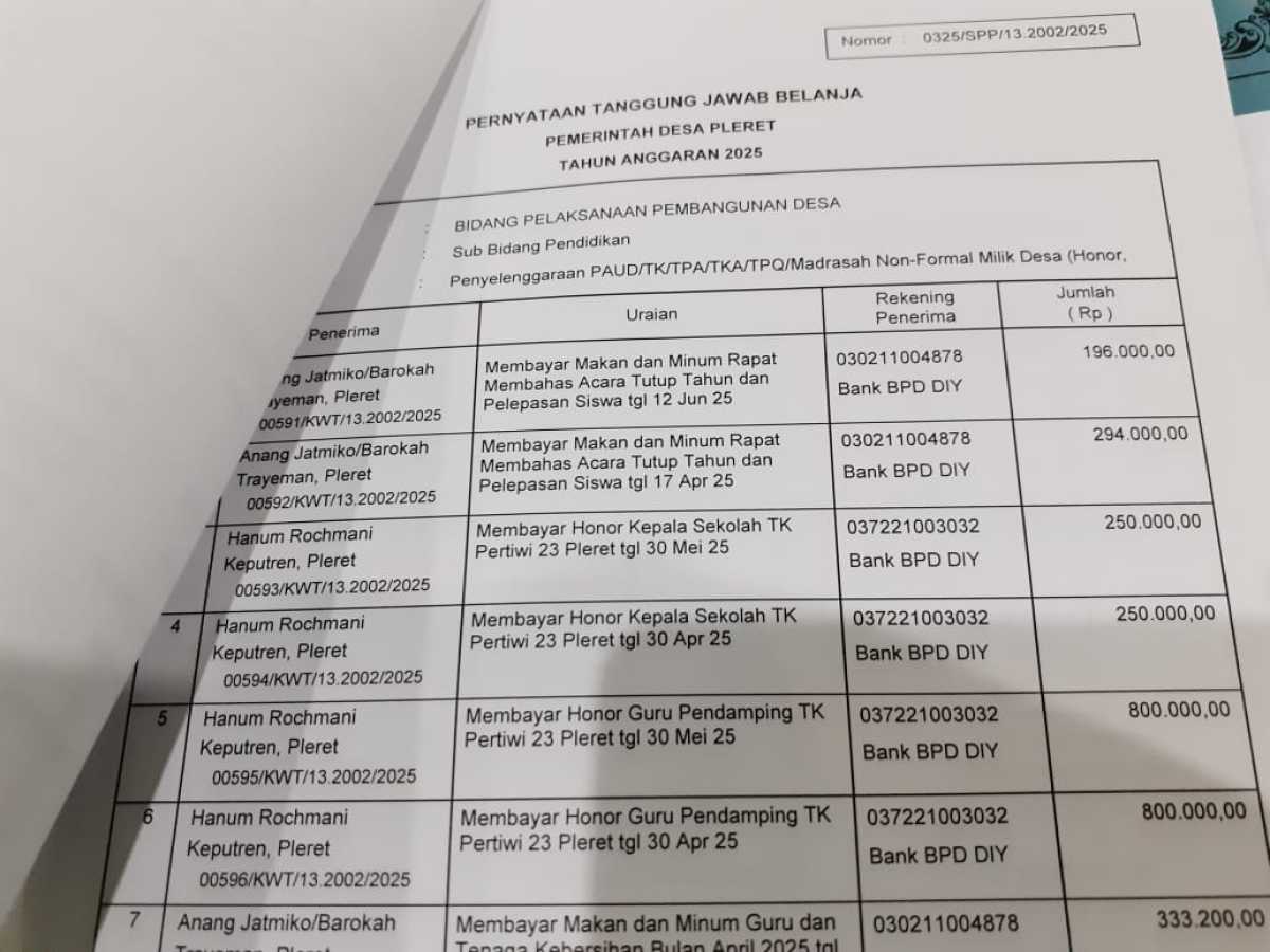 Verifikasi pengajuan SPP untuk membayar kegiatan Penyelenggaraan PAUD/TK Verifikasi pengajuan SPP untuk membayar kegiatan Penyelenggaraan PAUD/TK
