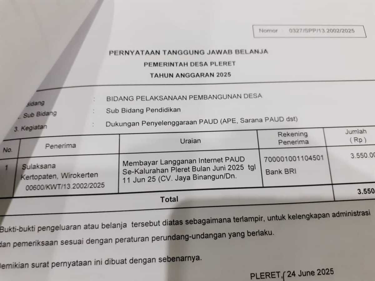 Verifikasi pengajuan SPP untuk membayar kegiatan Dukungan Penyelenggaraan PAUD Verifikasi pengajuan SPP untuk membayar kegiatan Dukungan Penyelenggaraan PAUD