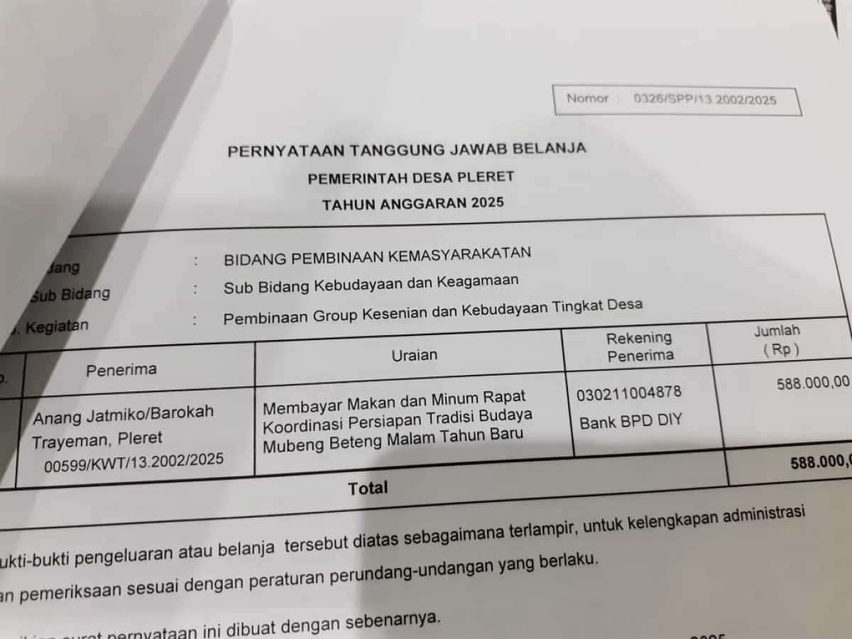 Verifikasi pengajuan SPP untuk membayar kegiatan Pembinaan Group Kesenian dan Kebudayaan Verifikasi pengajuan SPP untuk membayar kegiatan Pembinaan Group Kesenian dan Kebudayaan