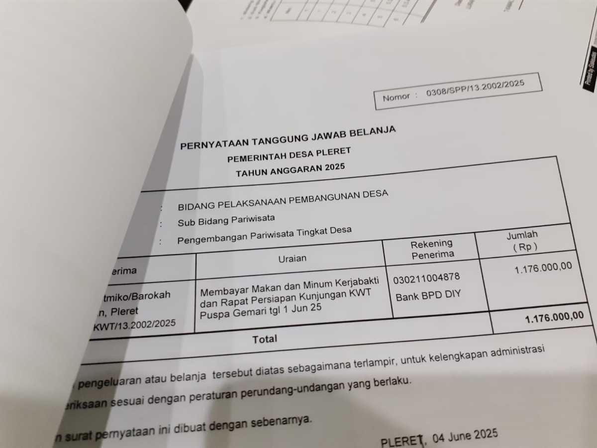 Verifikasi Pengajuan SPP pada kegiatan pengembangan pariwisata desa Verifikasi Pengajuan SPP pada kegiatan pengembangan pariwisata desa