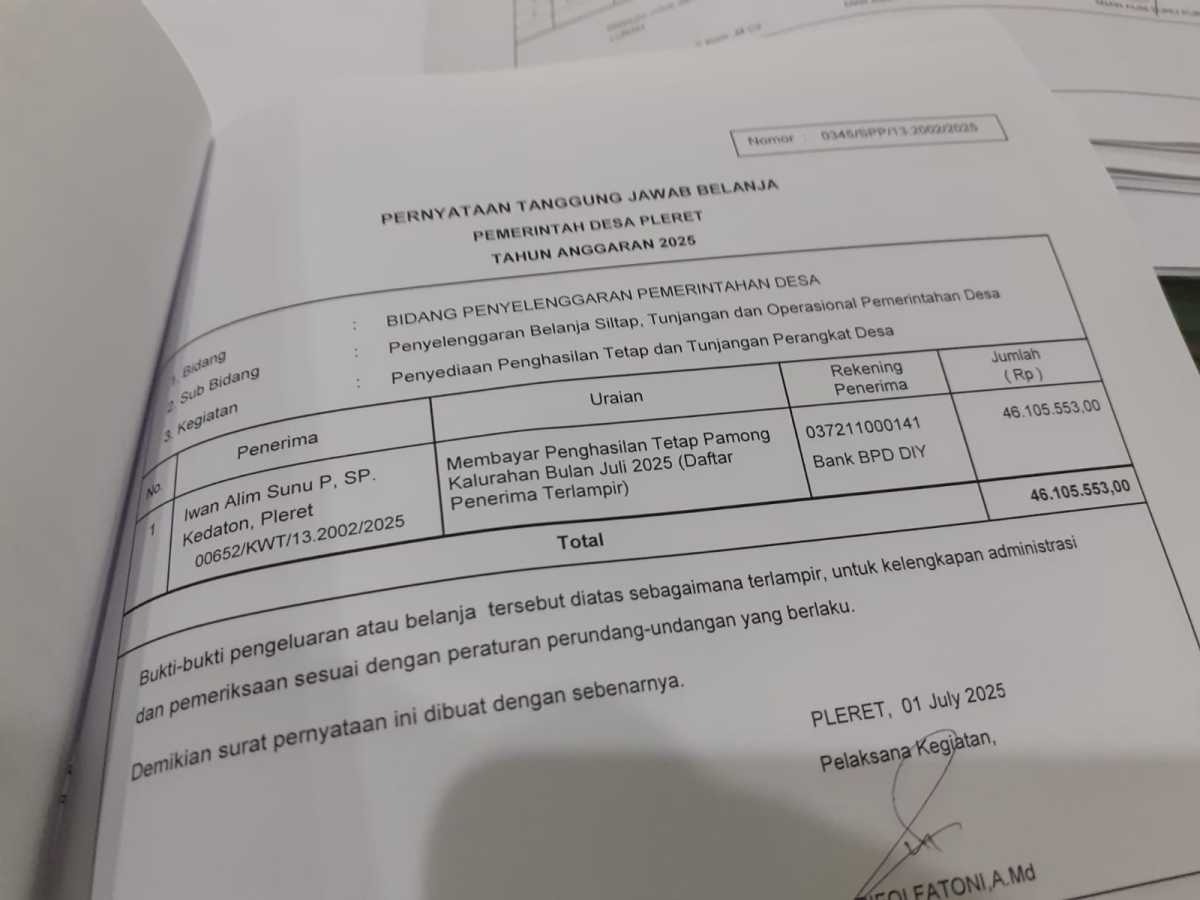 Verifikasi Pengajuan SPP pada kegiatan penghasilan tetap perangkat desa Verifikasi Pengajuan SPP pada kegiatan penghasilan tetap perangkat desa