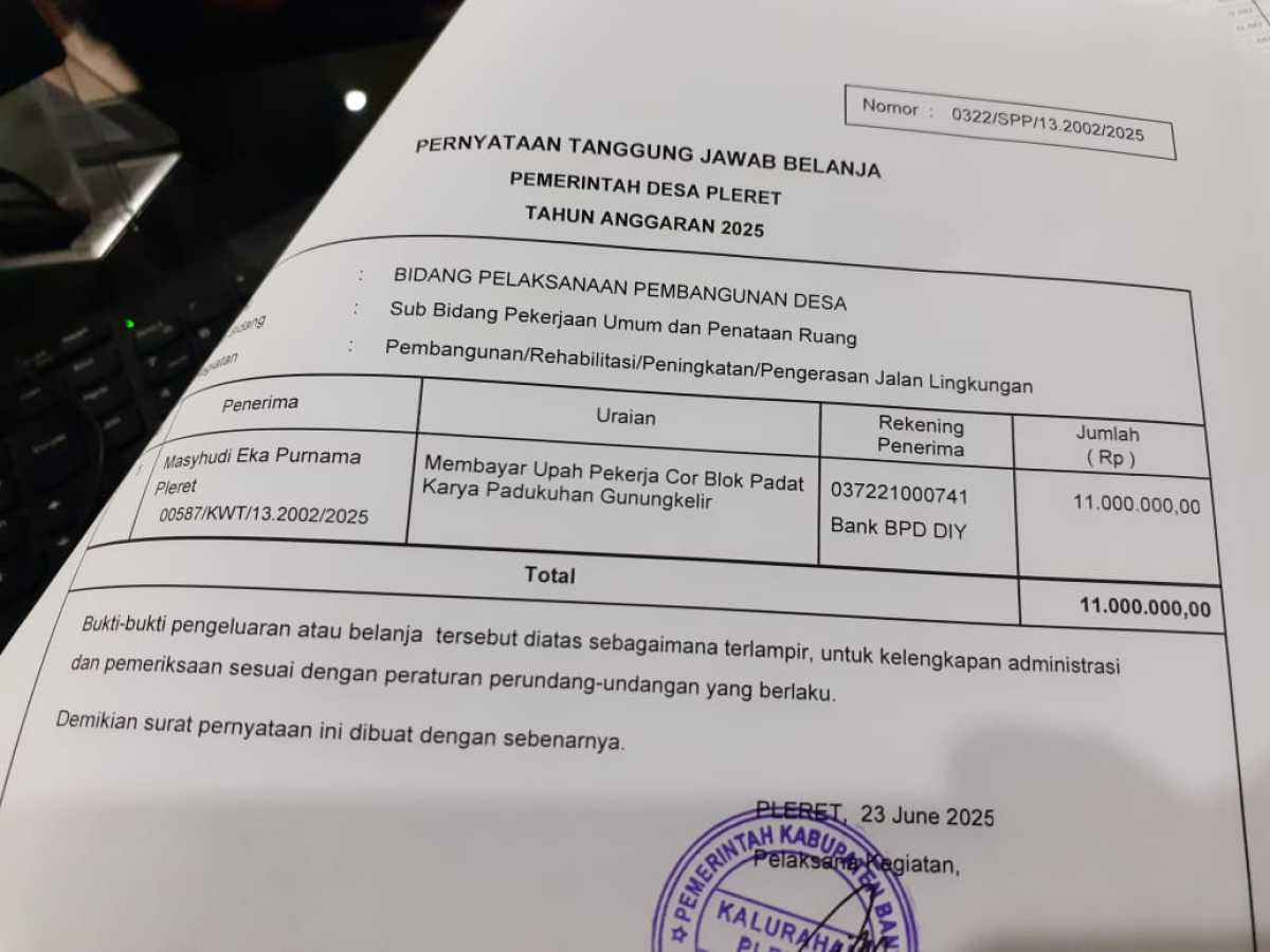 Verifikasi pengajuan SPP untuk membayar upah pekerja Cor Blok Padat Karya Gunungkelir Verifikasi pengajuan SPP untuk membayar upah pekerja Cor Blok Padat Karya Gunungkelir
