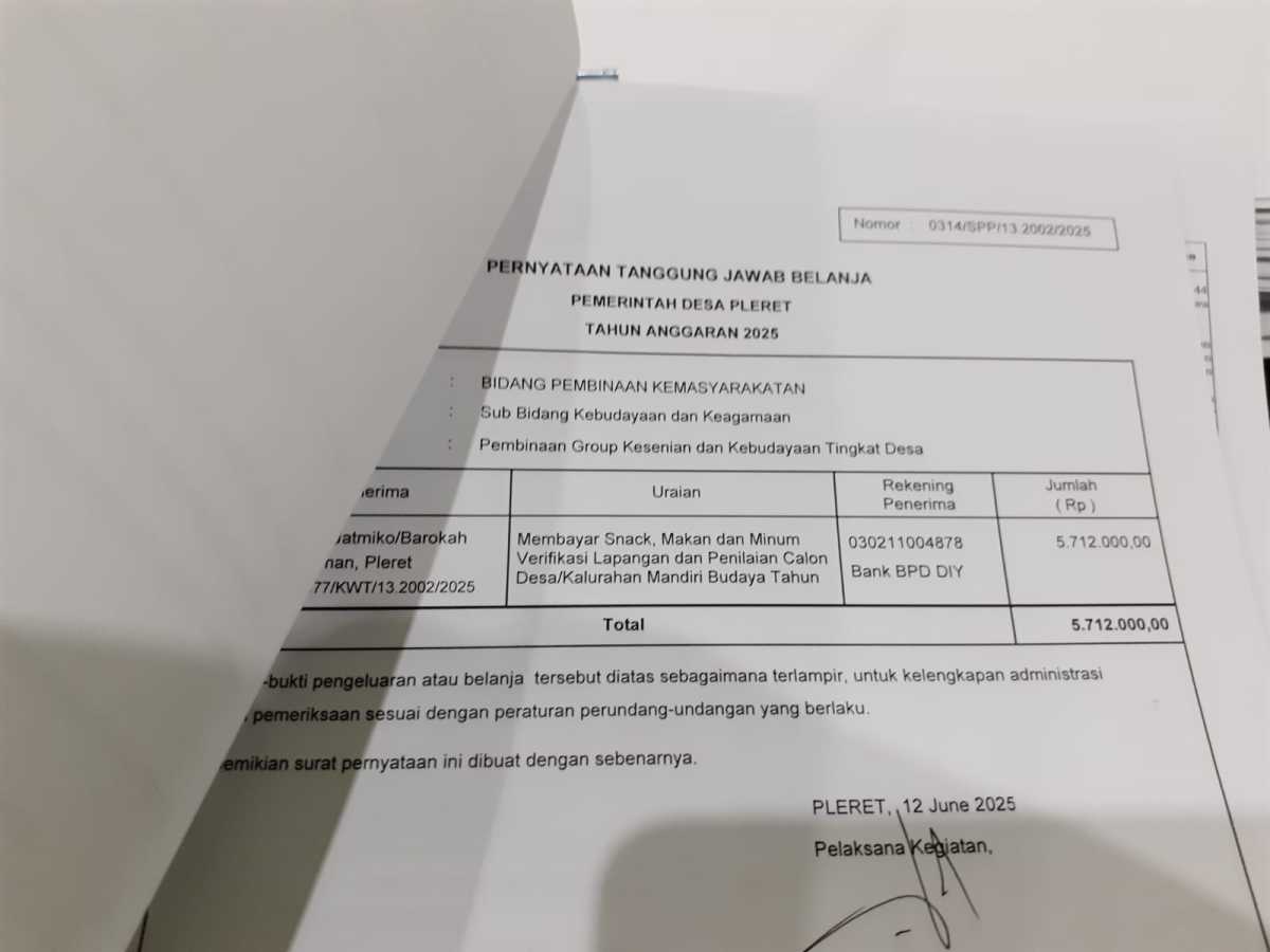 Verifikasi pengajuan spp pada kegiatan pembinaan group kesenian dan budaya Verifikasi pengajuan spp pada kegiatan pembinaan group kesenian dan budaya