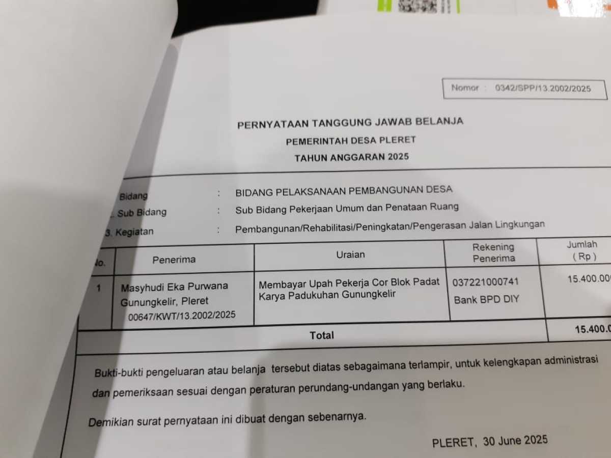 verifikasi pengajuan SPP pada kegiatan Pembangunan Jalan Lingkungan verifikasi pengajuan SPP pada kegiatan Pembangunan Jalan Lingkungan