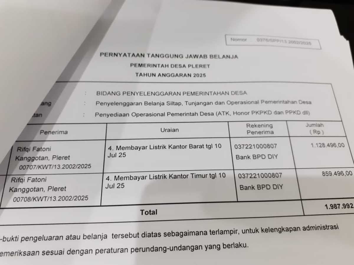 verifikasi pengajuan SPP pada kegiatan Penyediaan Operasional Desa verifikasi pengajuan SPP pada kegiatan Penyediaan Operasional Desa