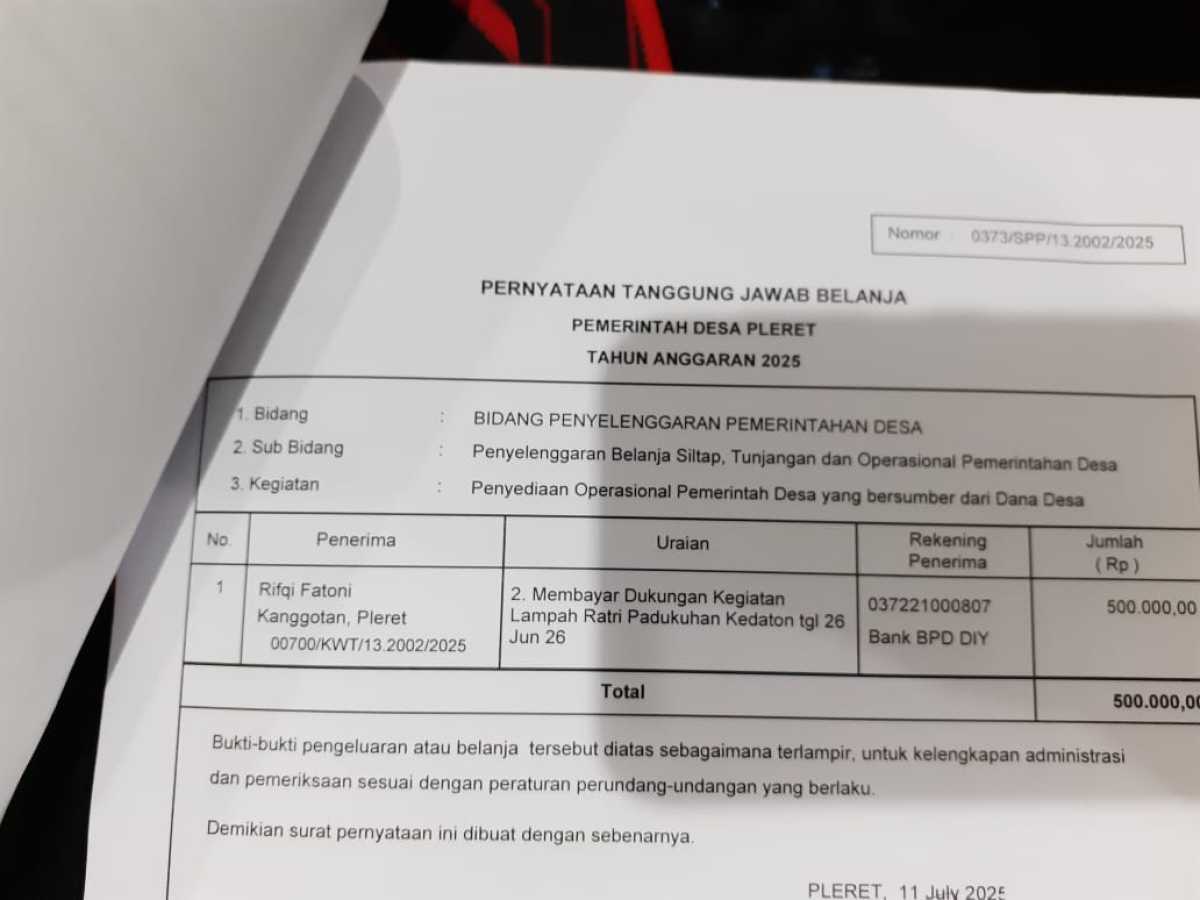 Verifikasi pengajuan SPP pada kegiatan Penyediaan Operasional Pemerintah Desa Verifikasi pengajuan SPP pada kegiatan Penyediaan Operasional Pemerintah Desa