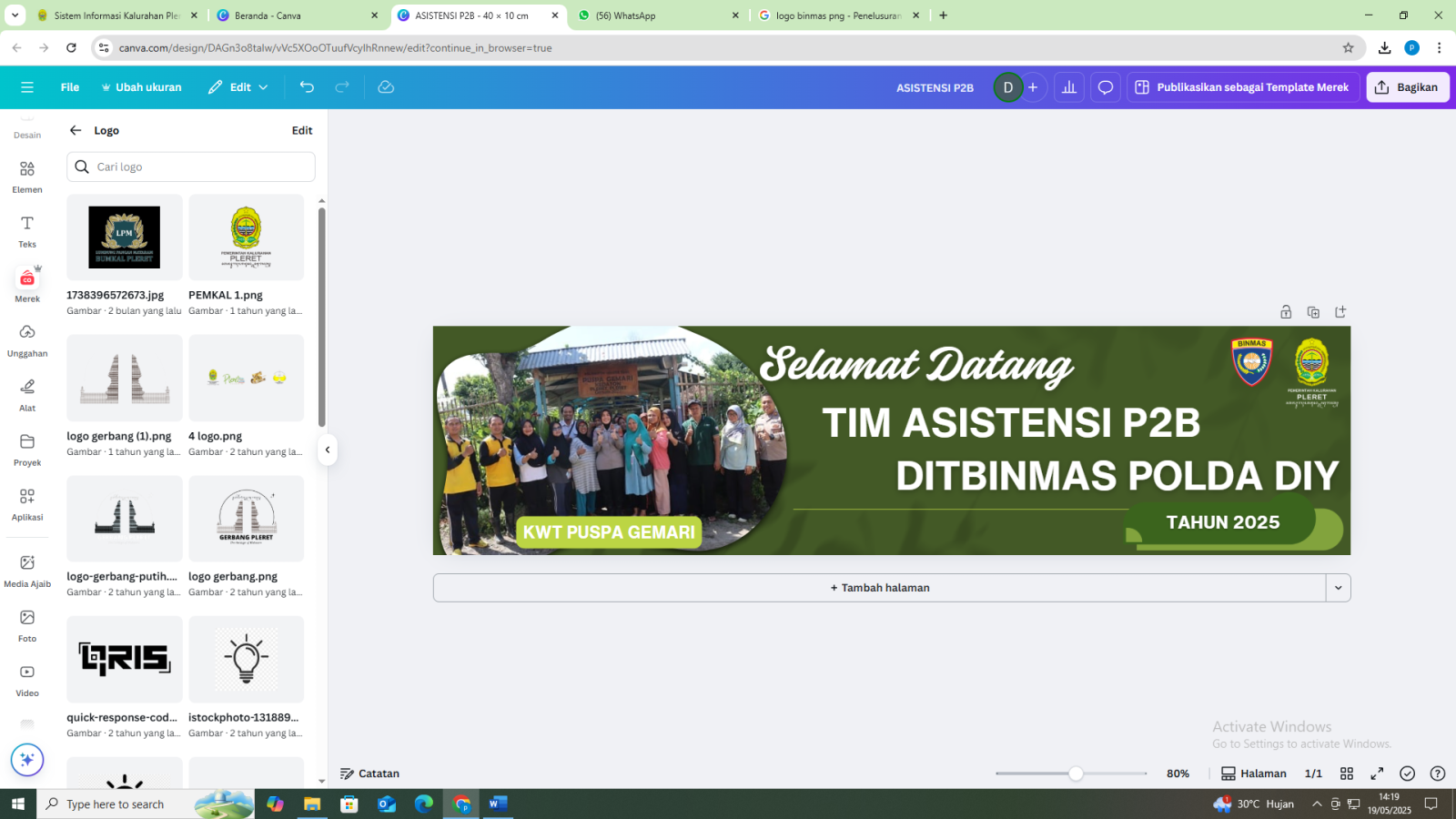 Membantu pak babin membuat design banner persiapan kunjungan dari Polda DIY Membantu pak babin membuat design banner persiapan kunjungan dari Polda DIY