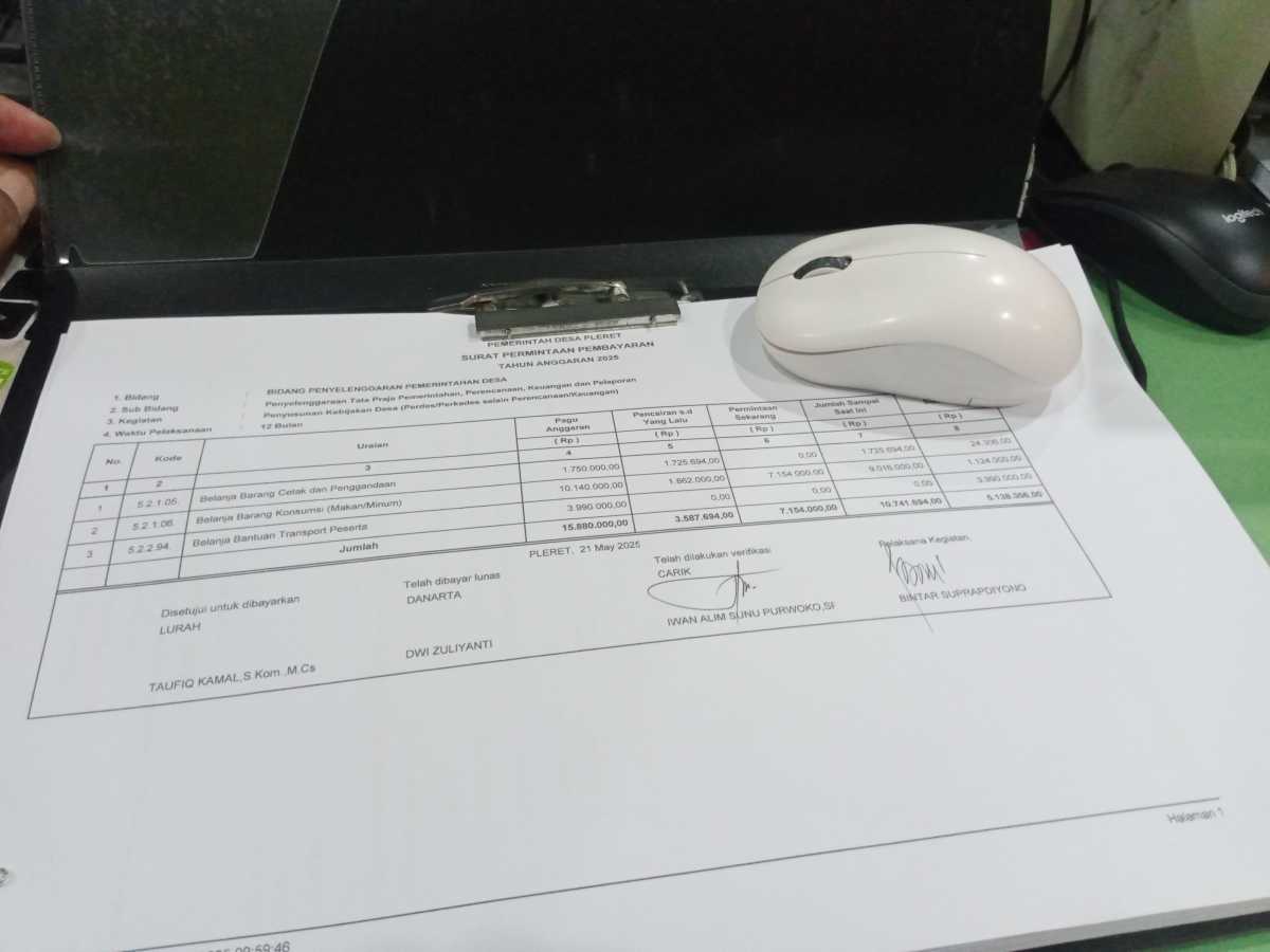 Pelengkapan berkas pencairan SPP Sosialisasi Koperasi Desa Merah Putih Pelengkapan berkas pencairan SPP Sosialisasi Koperasi Desa Merah Putih