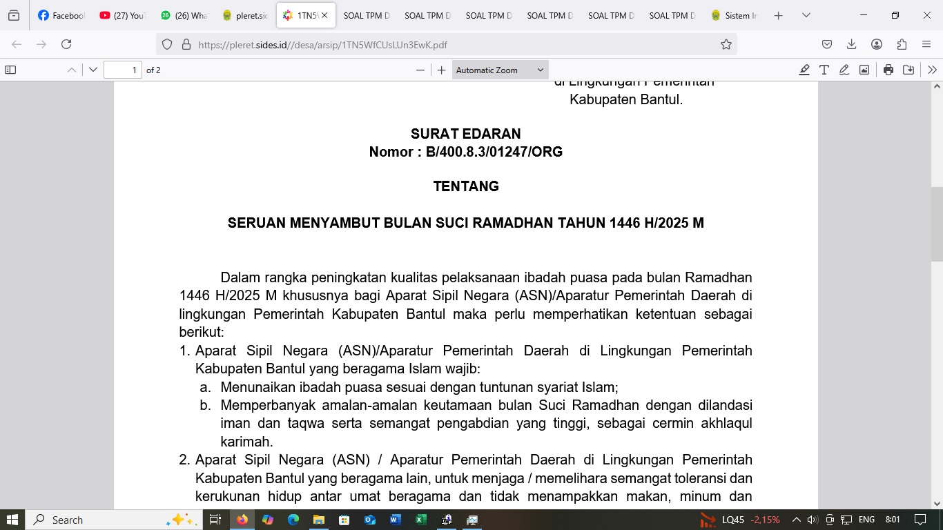 SURAT EDARAN TENTANG SERUAN MENYAMBUT BULAN SUCI RAMADHAN TAHUN 1446 H/2025 M SURAT EDARAN TENTANG SERUAN MENYAMBUT BULAN SUCI RAMADHAN TAHUN 1446 H/2025 M